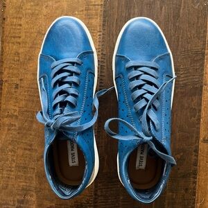 Steve Madden men’s blue sneakers tennis shoes, vegan leather, sz 8
